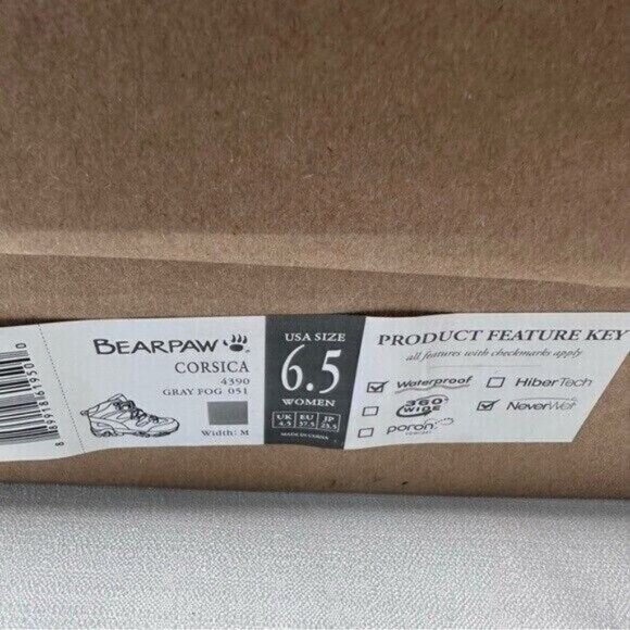 Bearpaw Women’s Corsica Wide Gray Fog Hiking Shoes Size 6.5 NWB - Picture 12 of 12